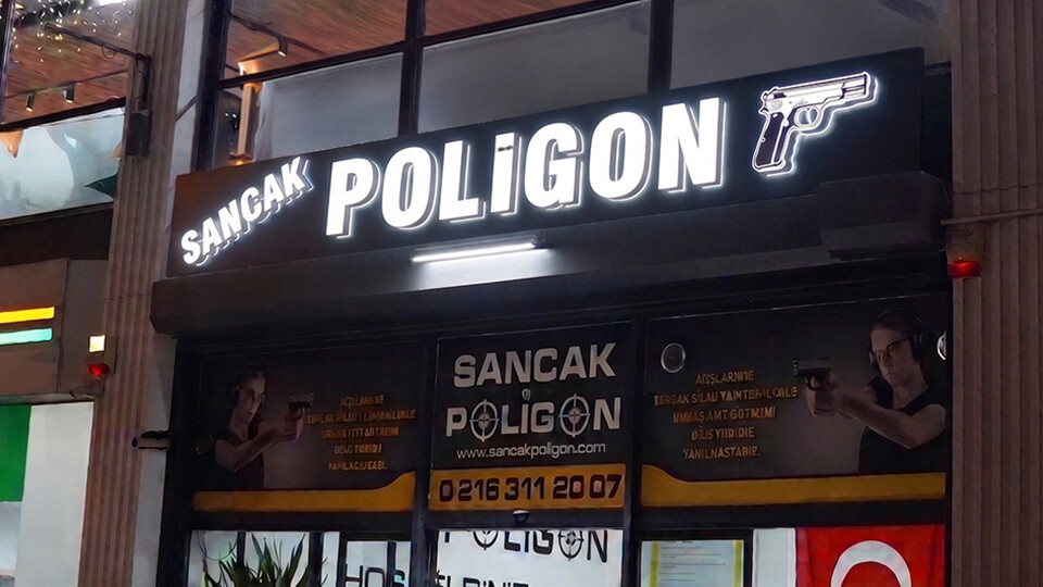 Sancak Poligon ışıklı dış cephe tabelası